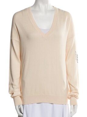 Zadig & Voltaire Cream V-Neck Sweater Size S